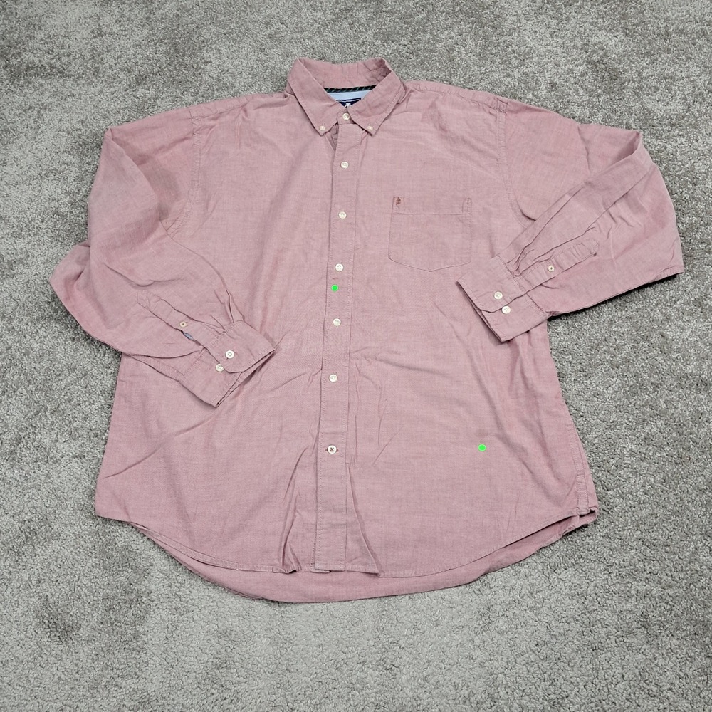 Izod‎ Mens XL Mauve Pink Long Sleeve Button Down Cotton Shirt Pocket Solid